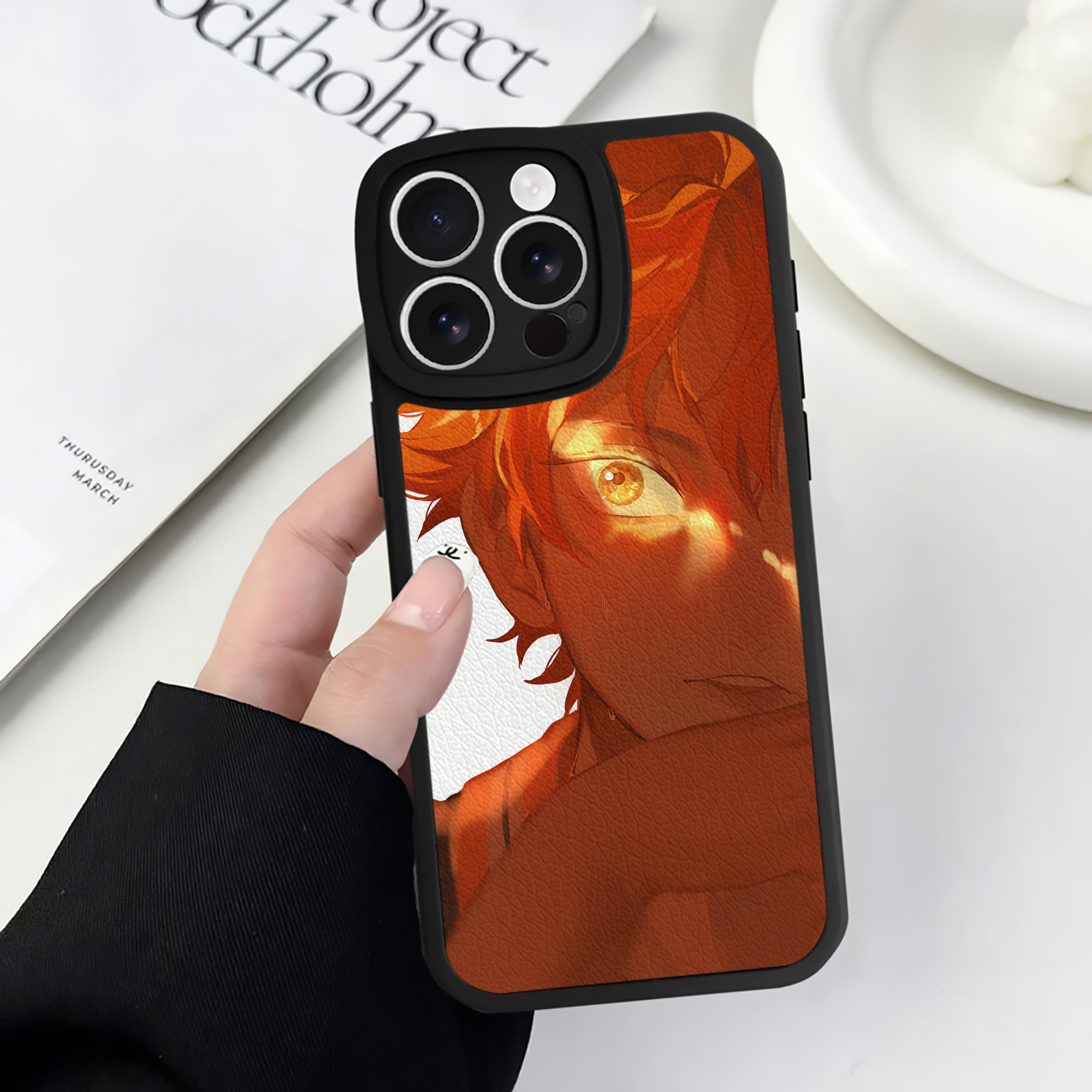 （画像用） ハイキュー!! Haikyu!! 【iPhone 16シリーズ対応】シリコンスマホケース（レザー調） 材質：シリコン